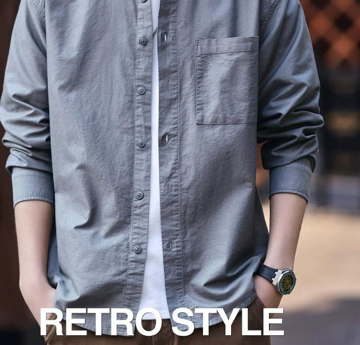 ブルーレトロワークウェアシャツ
