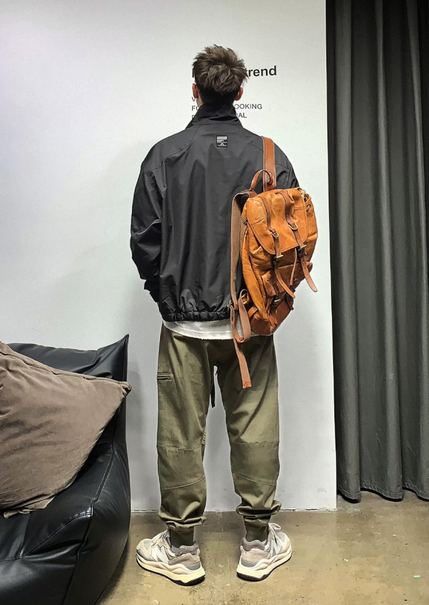 ブラックハーフジップワークジャケット