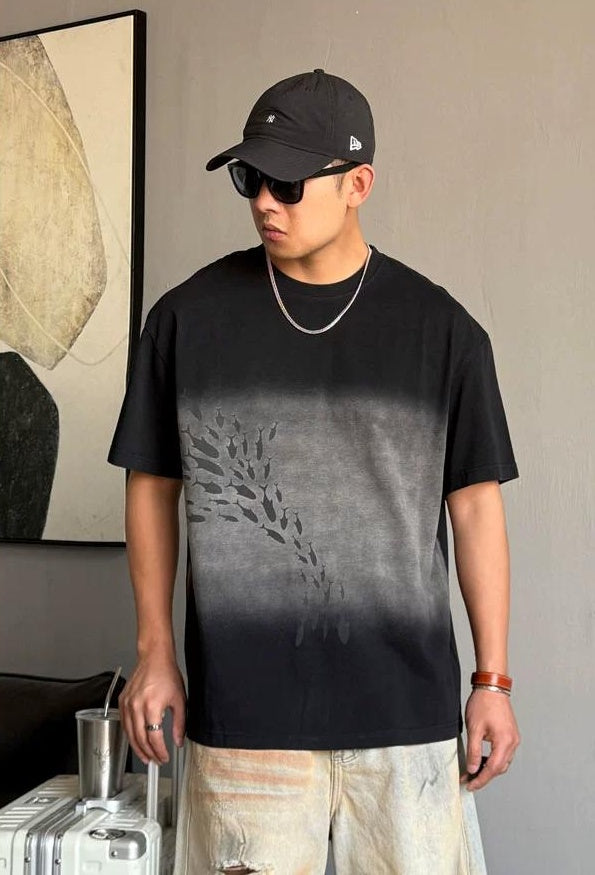 Retro Black Casual T-Shirt