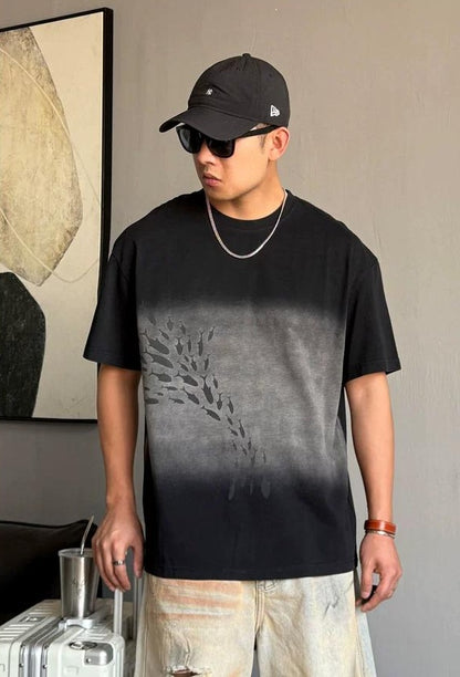 Retro Black Casual T-Shirt