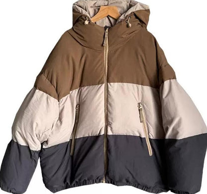 Bold Color Block Hoodie Jacket