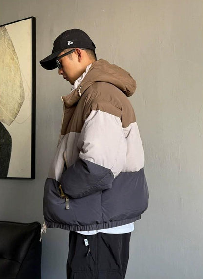 Bold Color Block Hoodie Jacket