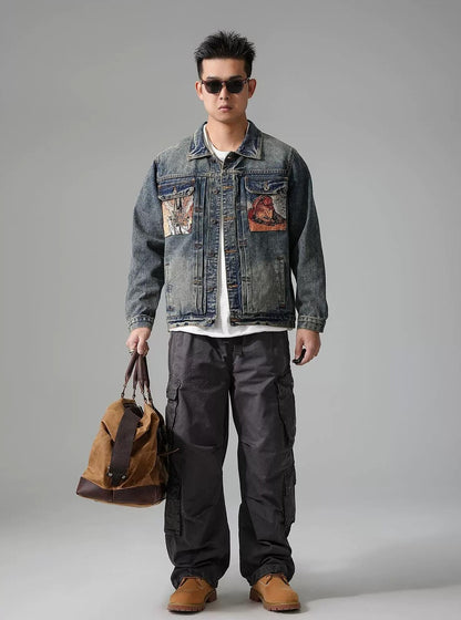 ヘビー刺繍デニムジャケット