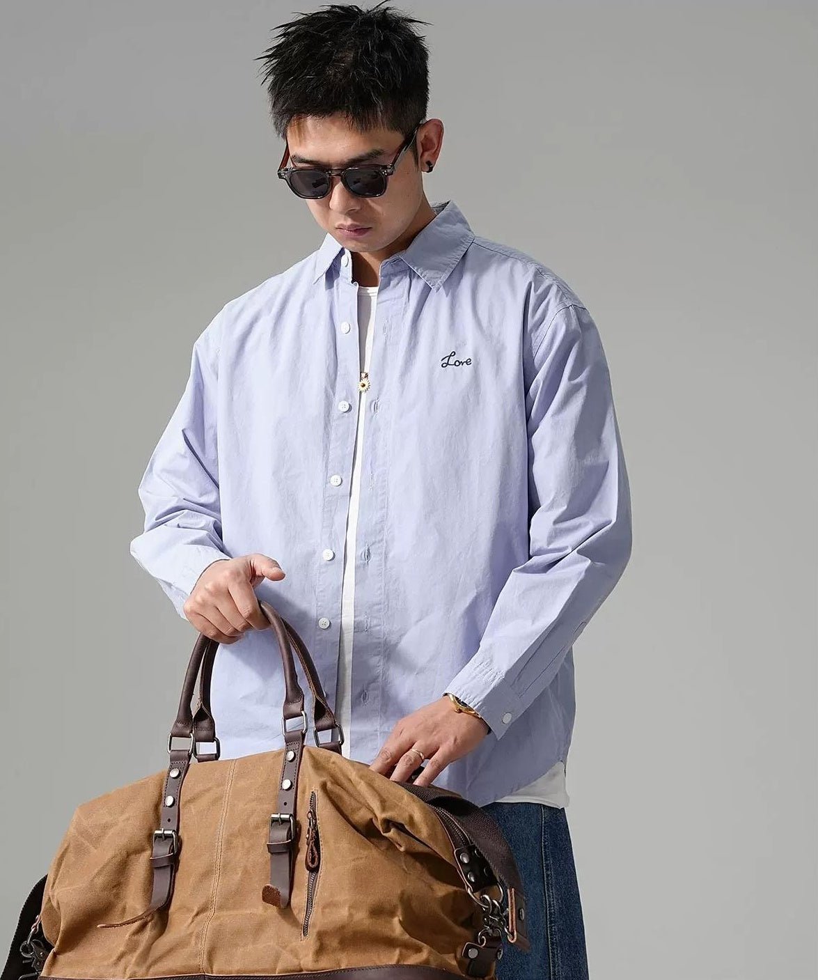 カジュアル刺繍シャツジャケット