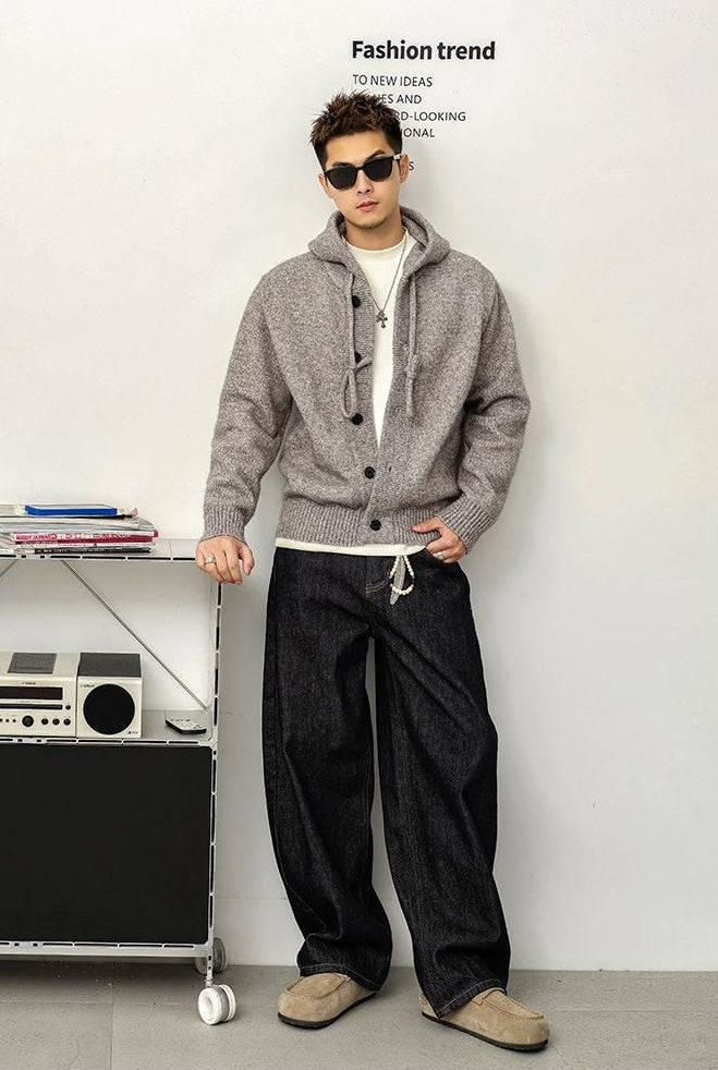 Retro Casual Hooded Cardigan