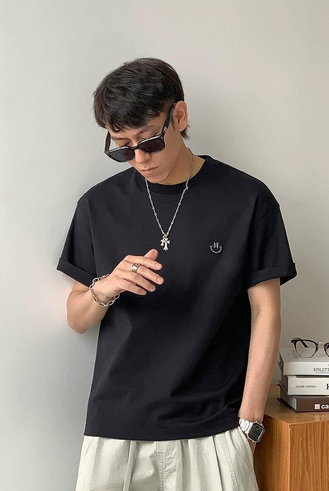 Smiley Face Embroidered Tee