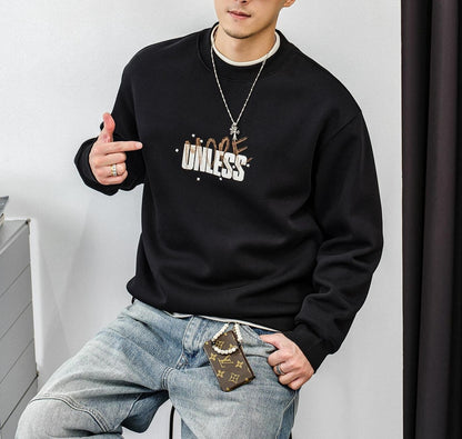 グラフィティスタイルプルオーバーセーター