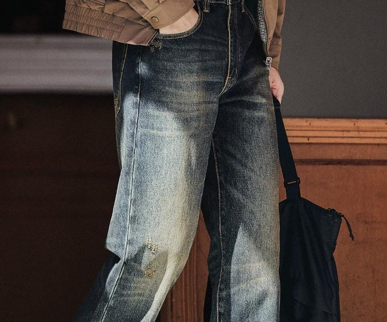 レトロブルーストレートジーンズ