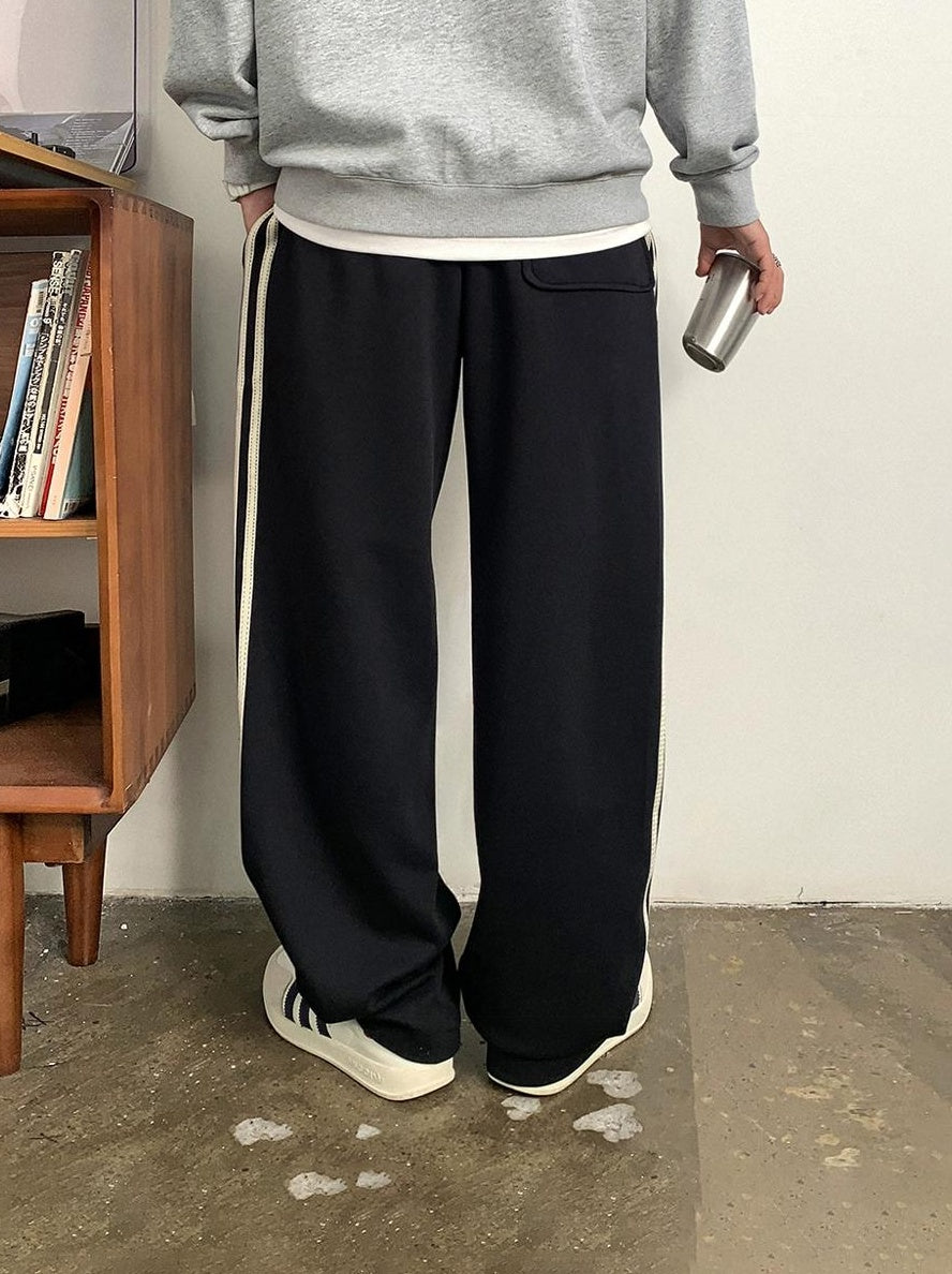 Casual Striped Elastic Pants