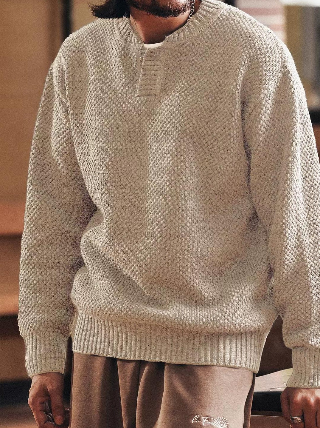 ヘビーウェイト ヘンリー ニット セーター