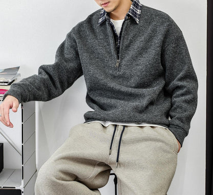 Patchwork Zip Sweater Jacket