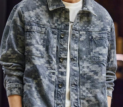 レトロカモフラージュデニムジャケット