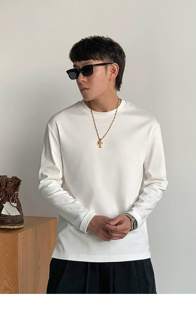 通気性綿ロングスリーブTシャツ
