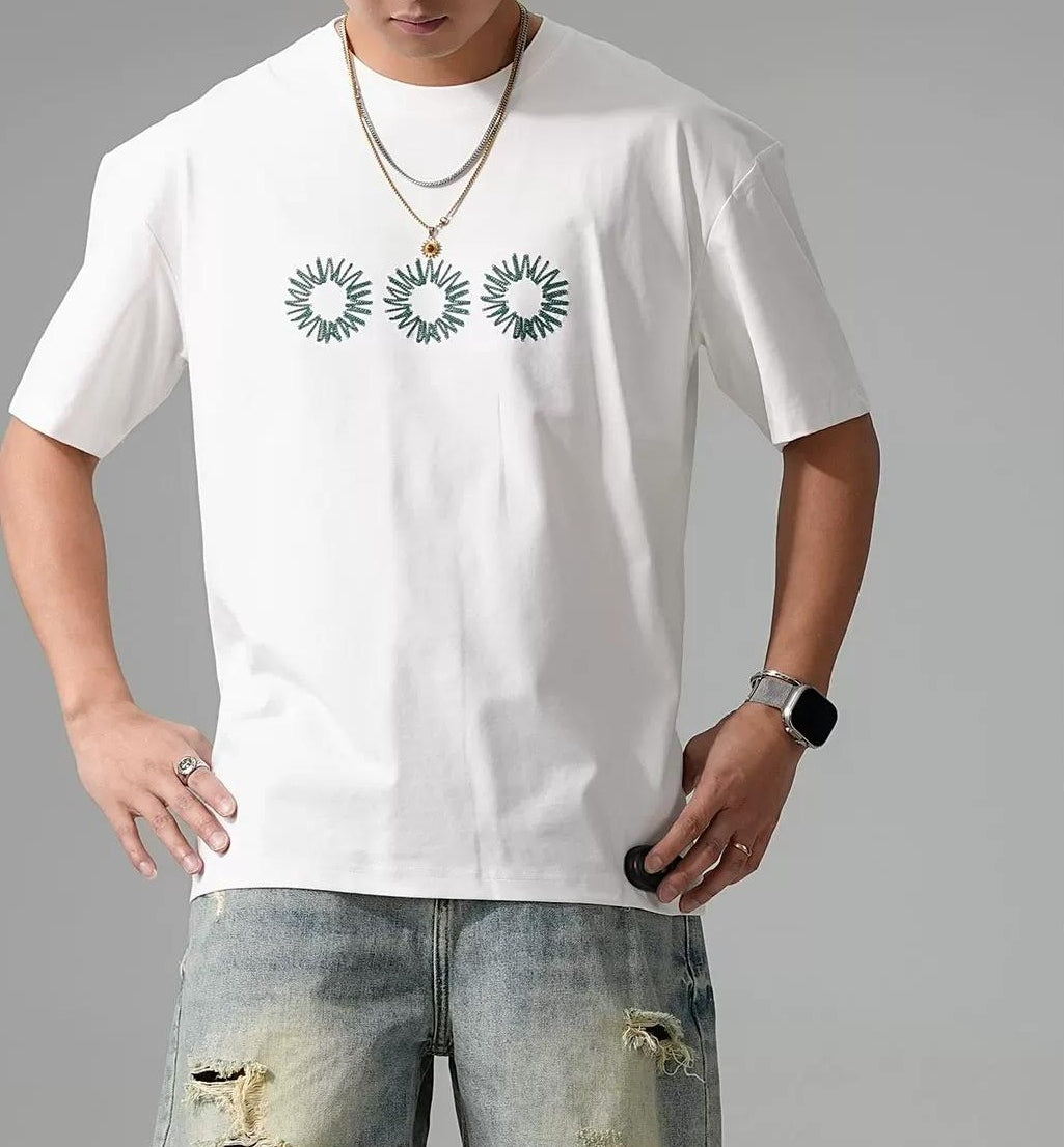 スタイリッシュ刺繍ジムTシャツ