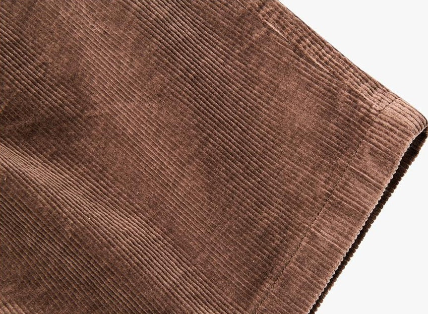 Brown Corduroy Casual Shorts