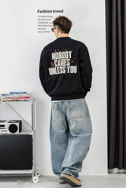 グラフィティスタイルプルオーバーセーター