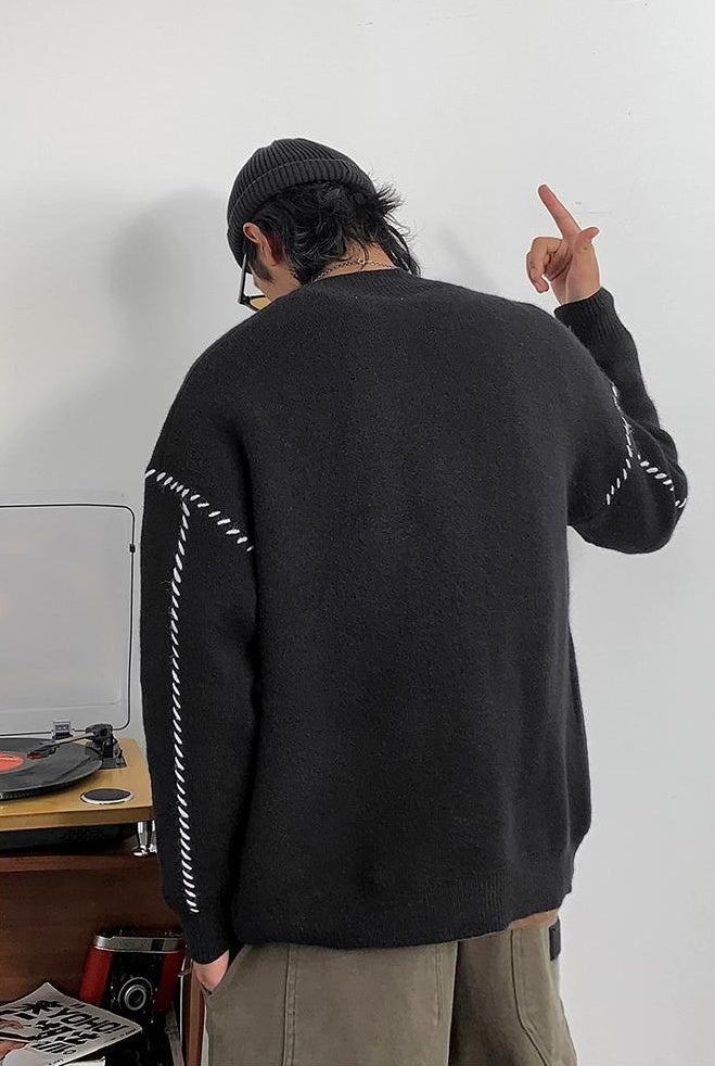 Heavyweight V-neck cardigan