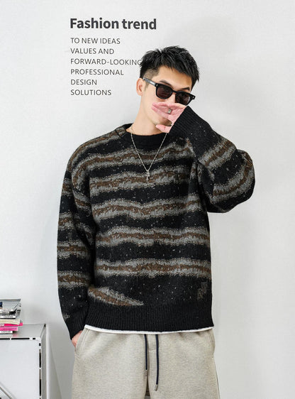 レトロストライプニットジャンパー