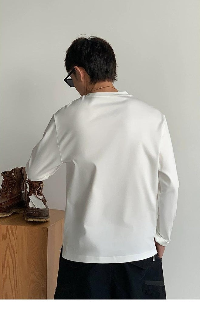 通気性綿ロングスリーブTシャツ