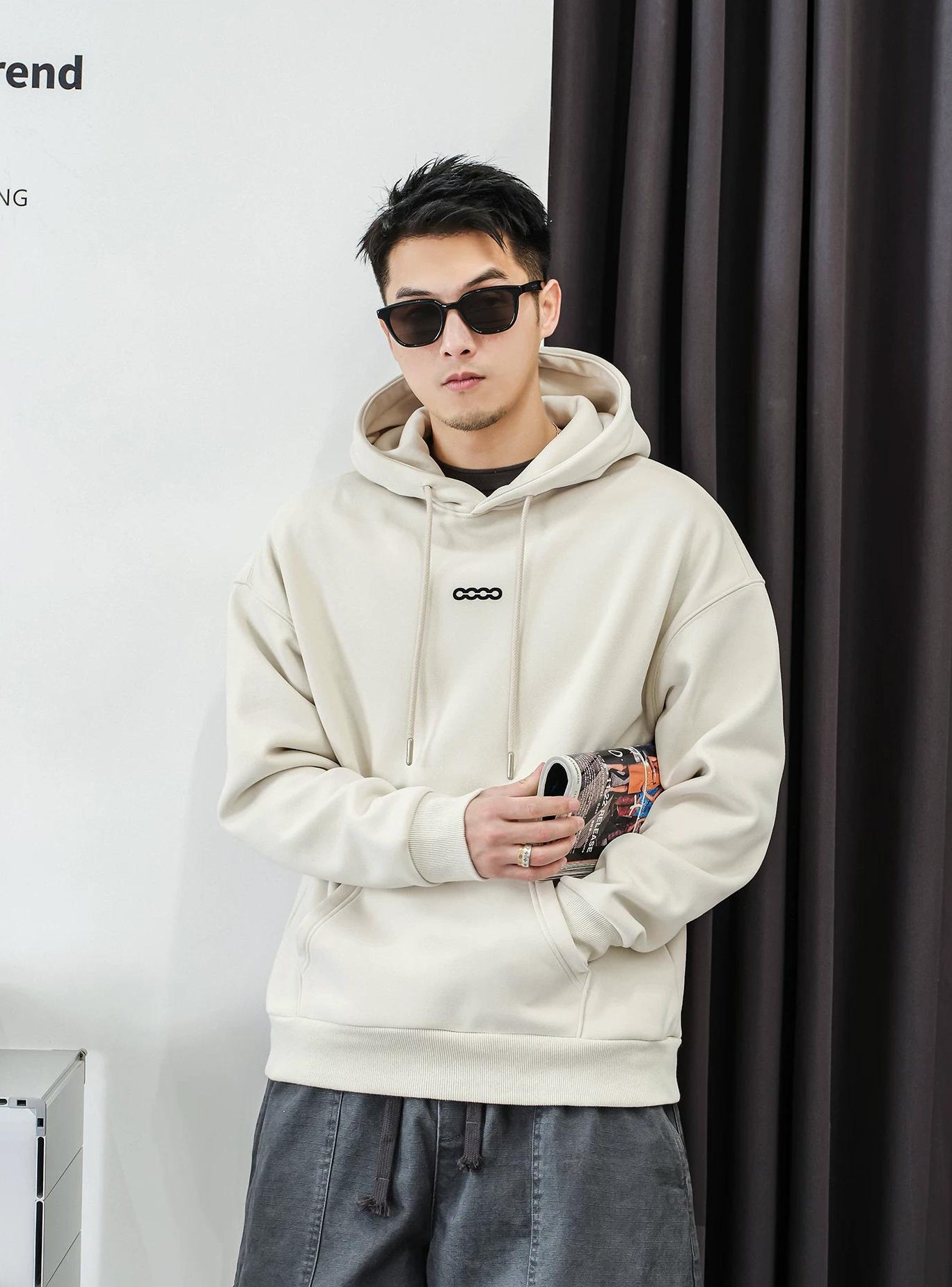 フーデッドフリースプルオーバージャケット