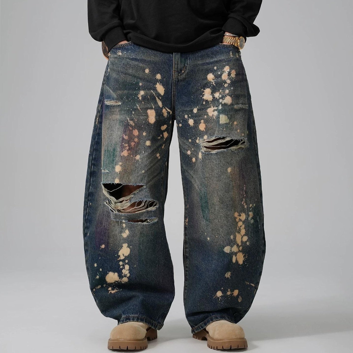 ヴィンテージ グラフィティ ワイドジーンズ