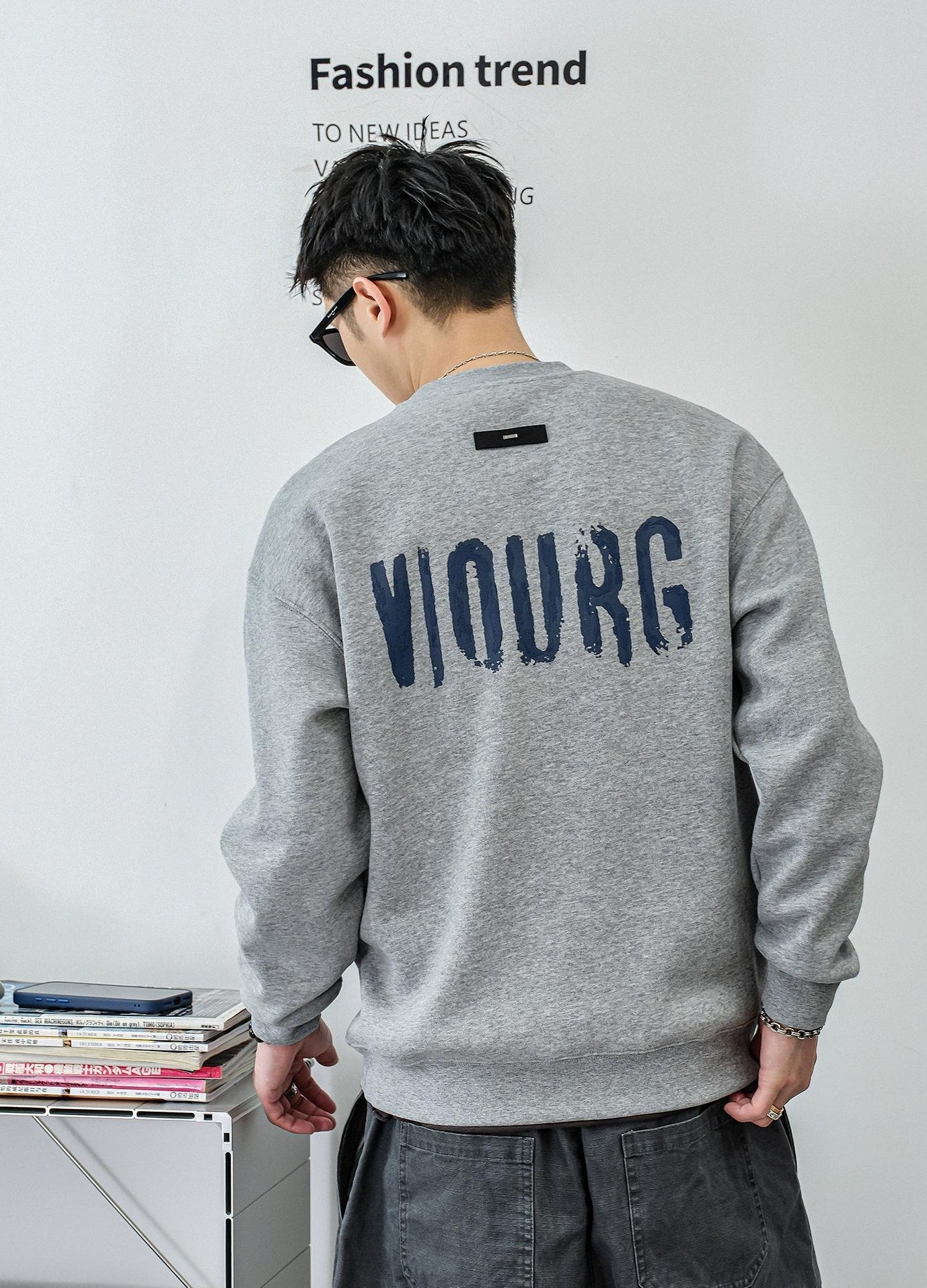 フリースレタードセーター　トップ