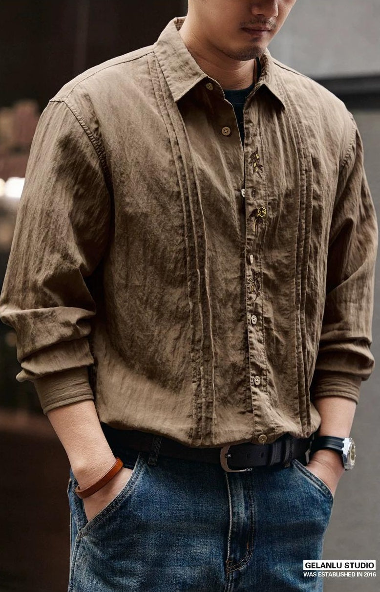 刺繍カジュアルシャツ