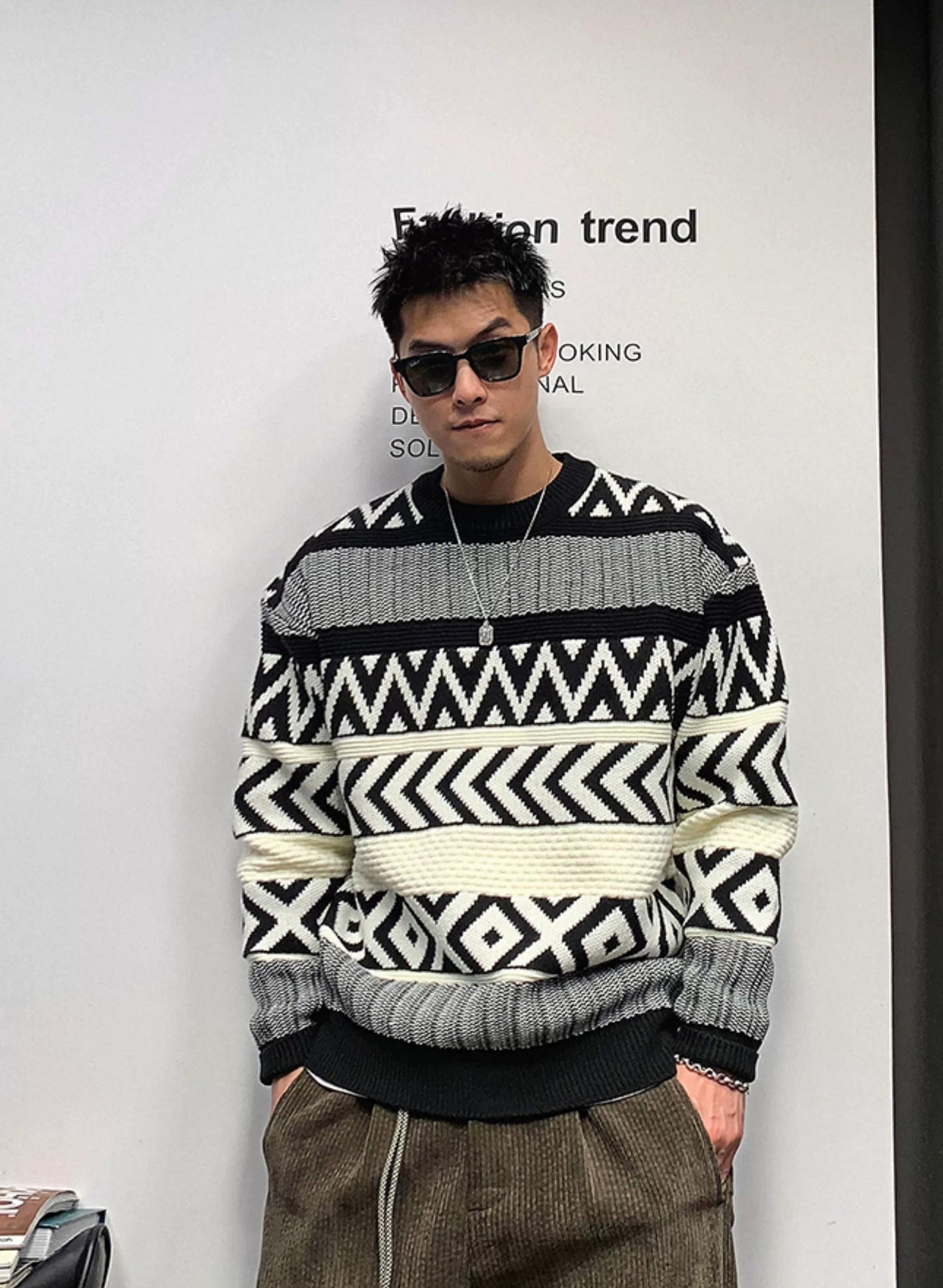 Vintage Retro Crew Neck Sweater