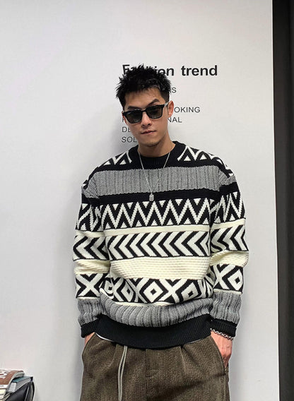 Vintage Retro Crew Neck Sweater