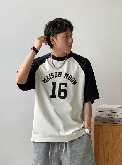 Color Block Letter Print Tee