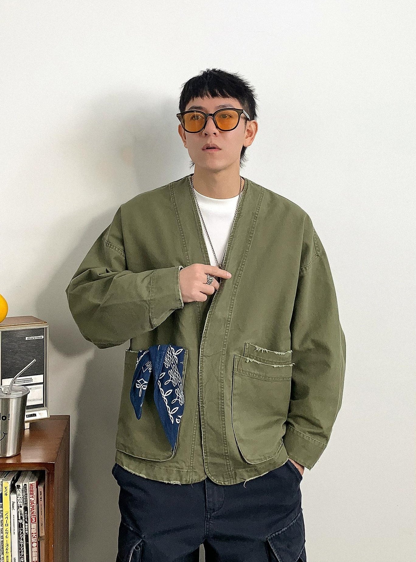 カジュアルデニムローブジャケット