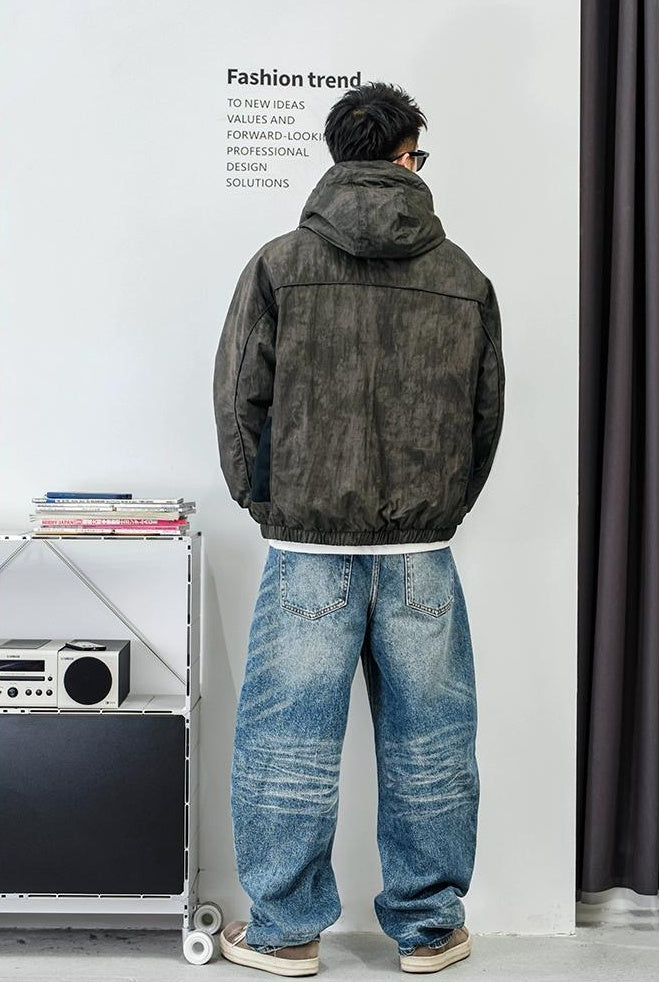 ファッションカモフラージュハーフジップジャケット