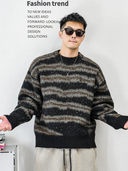 レトロストライプニットジャンパー