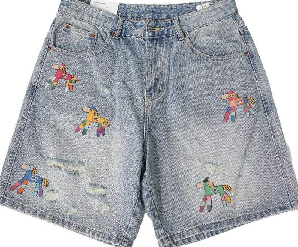 レトロデニムショートパンツ