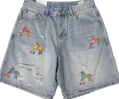 レトロデニムショートパンツ