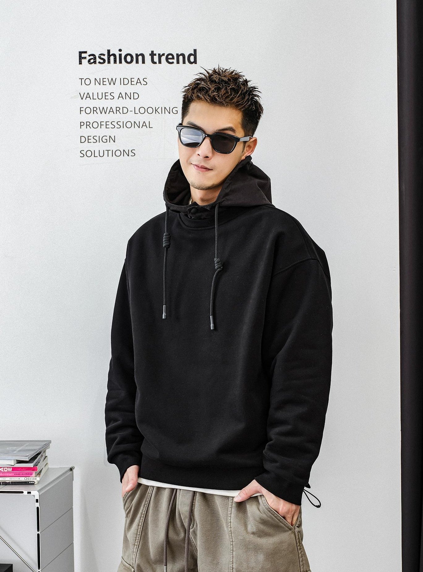 Fleece Liner Black Hoodie