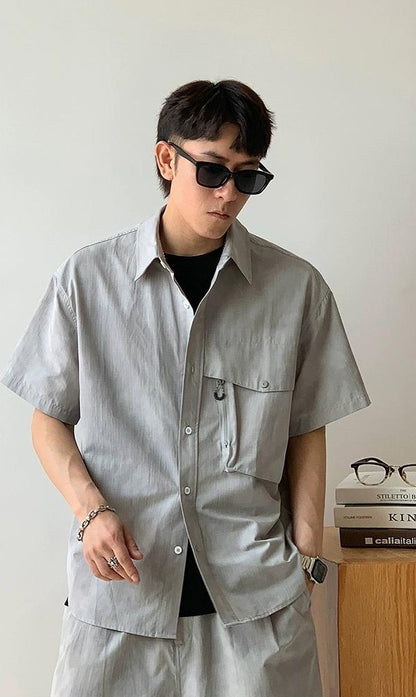 Gray Quick-Dry Casual Shirt