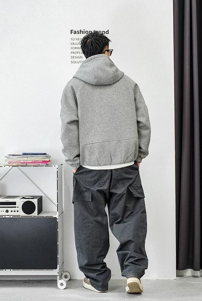 フード付きダウンジャケット　スプライシング