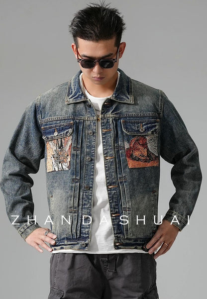 ヘビー刺繍デニムジャケット