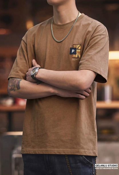 エスニックプリントコットンＴシャツ