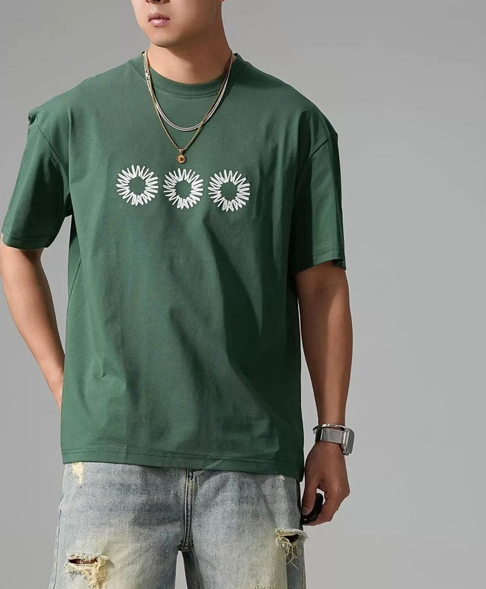 スタイリッシュ刺繍ジムTシャツ
