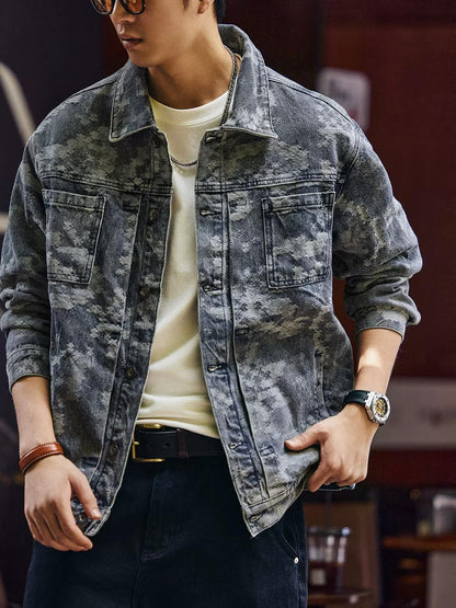 レトロカモフラージュデニムジャケット