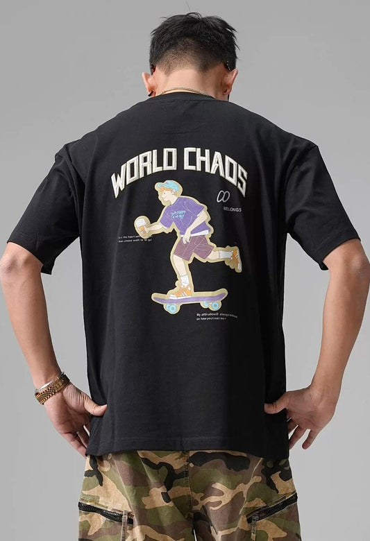カジュアルヘビープリントＴシャツ