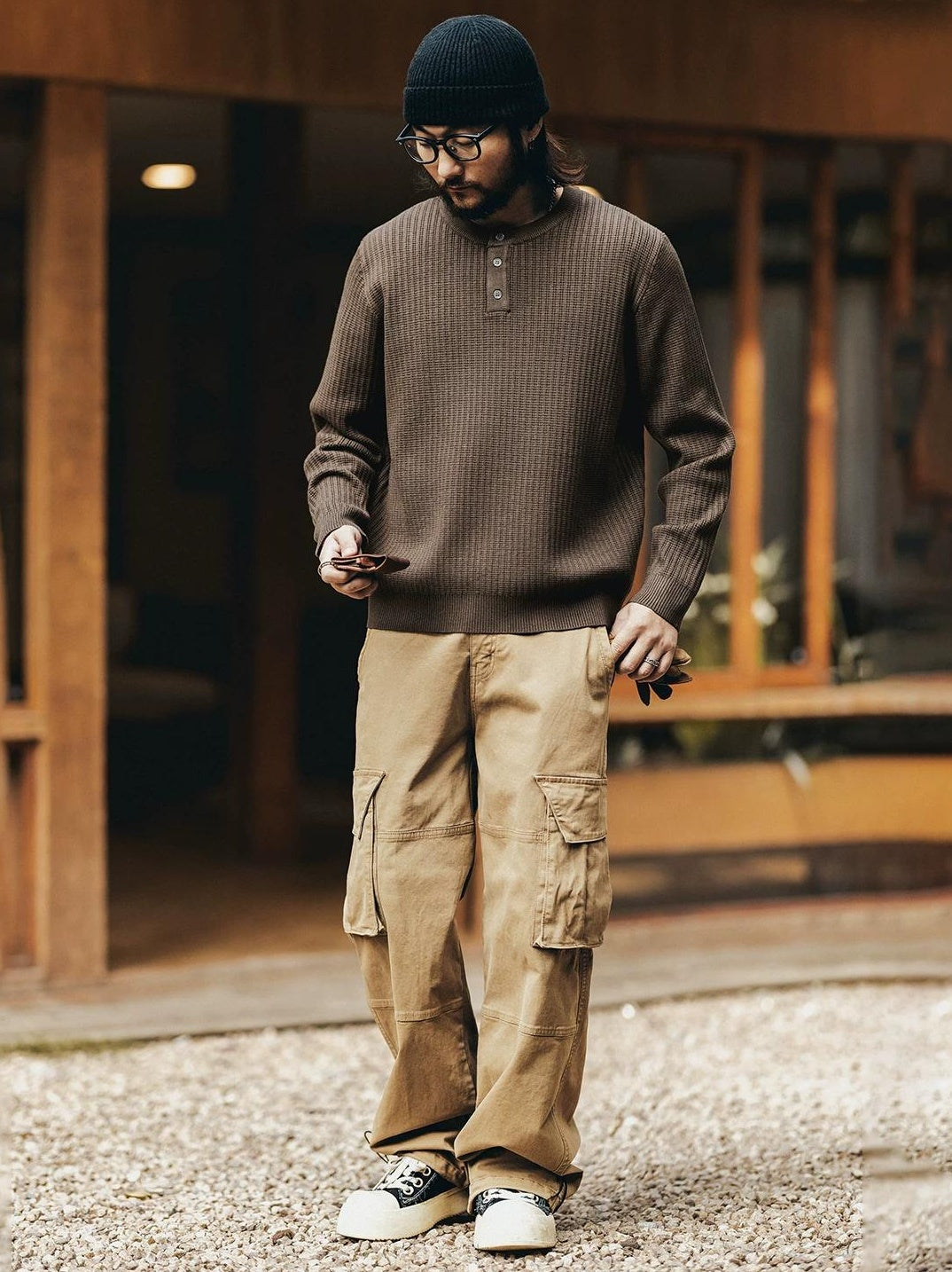 レトロストライプニットセーター