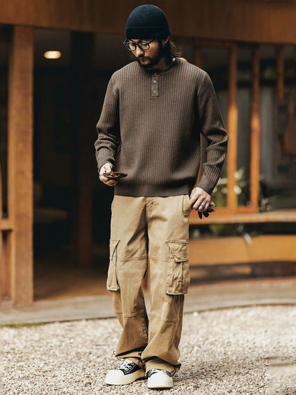 レトロストライプニットセーター