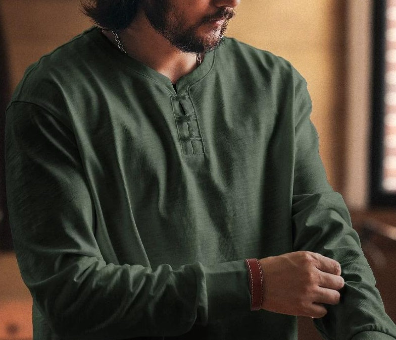 レトロカジュアルロングスリーブTシャツ