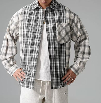 レトロ チェック柄シャツジャケット