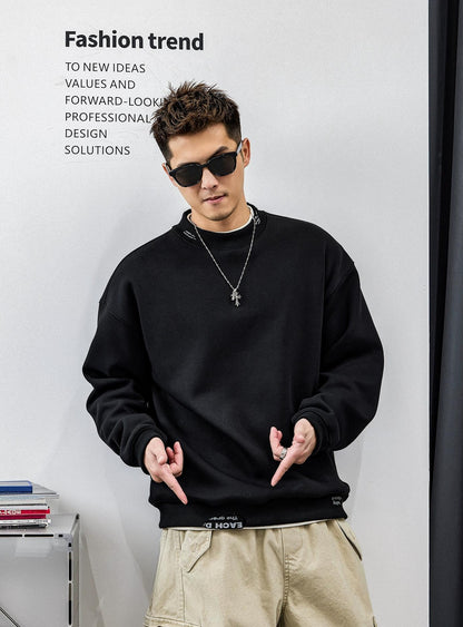 スタイリッシュ刺繍コットンセーター