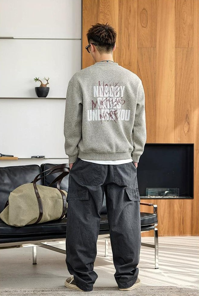 グラフィティスタイルプルオーバーセーター