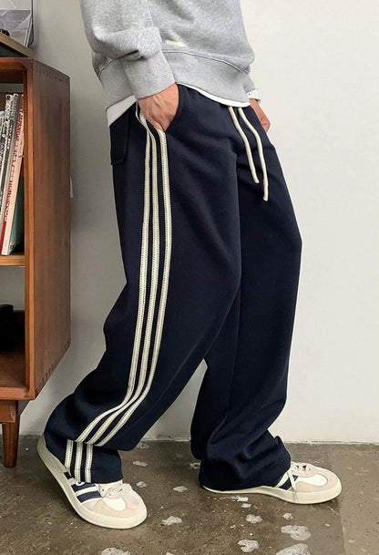 Casual Striped Elastic Pants